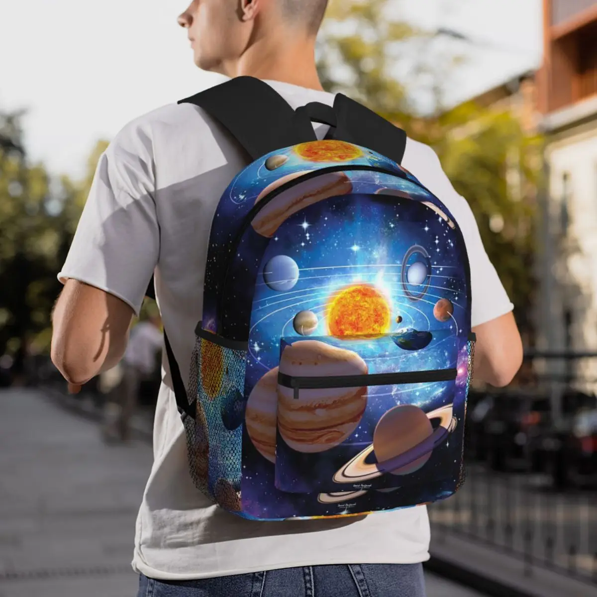 Solar System Space Planets Universe Backpack Daypack Large Capacity Kids BookBag School Bag Shoulder Bags for Men Women
