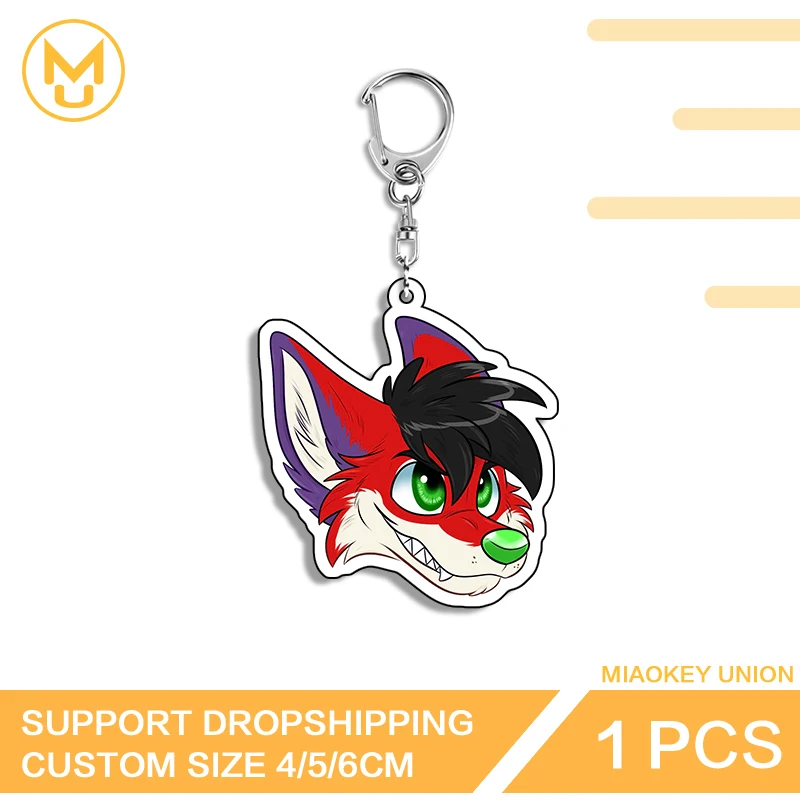Furry Lovely Colorful Fashion Artistic Eye Catching Double Sided Acrylic Keychain Hot Selling Anime Jewelry Accessories Gifts