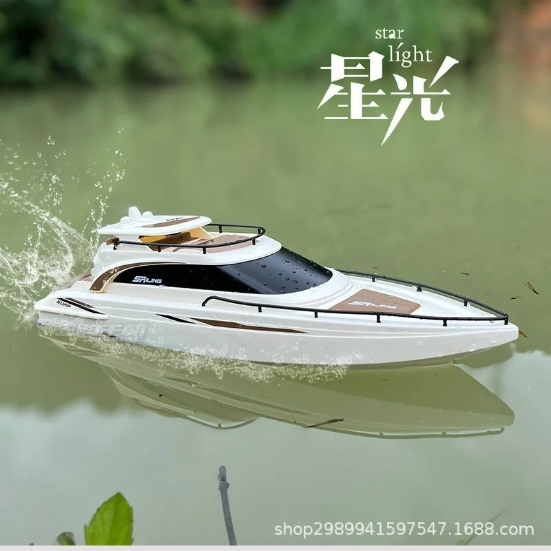 Tianke Remote Control Boat Starlight Yacht High-Speed Electric Water Toy For Boys Wireless Charging Rc Boat Fast Shipping