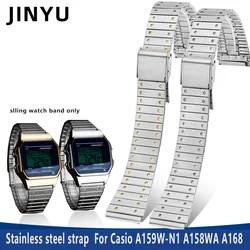 New Stainless Steel Watchband 18mm For Casio A159W-N1 A158WA A168/B650 /AQ230 a168w/A158W MRW200/AEQ-110 Metal Bracelet Strap