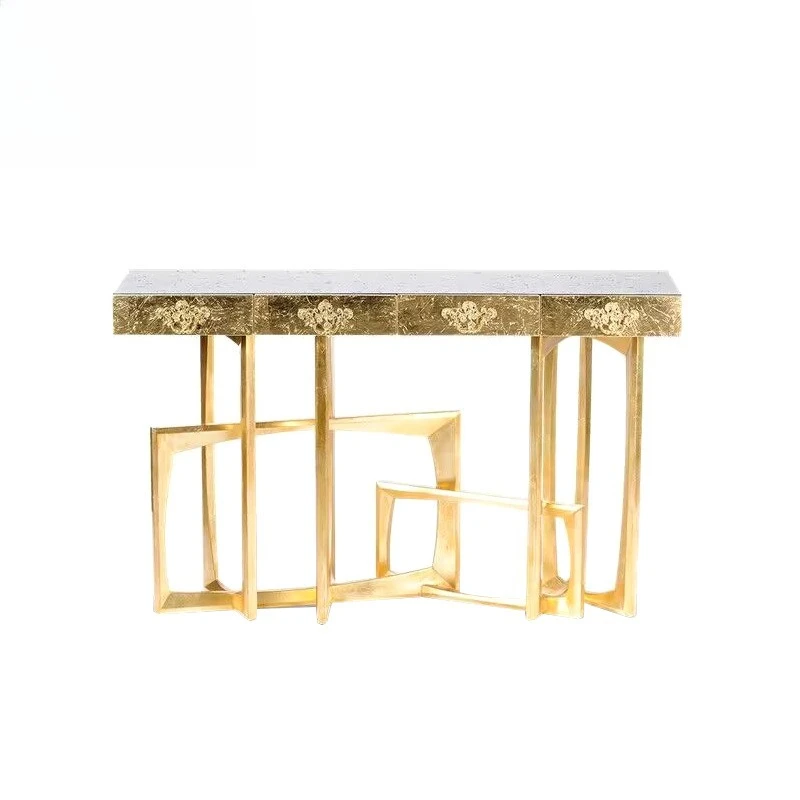 

Designer light luxury solid wood entryway villa corridor against the wall into the high-end entrance