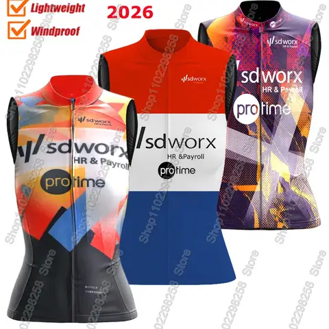 Women Team Sd Worx 2026 Wind Vest Windproof Cycling Vest Road Bike Jersey Sleeveless Clothes MTB Maillot Ciclism