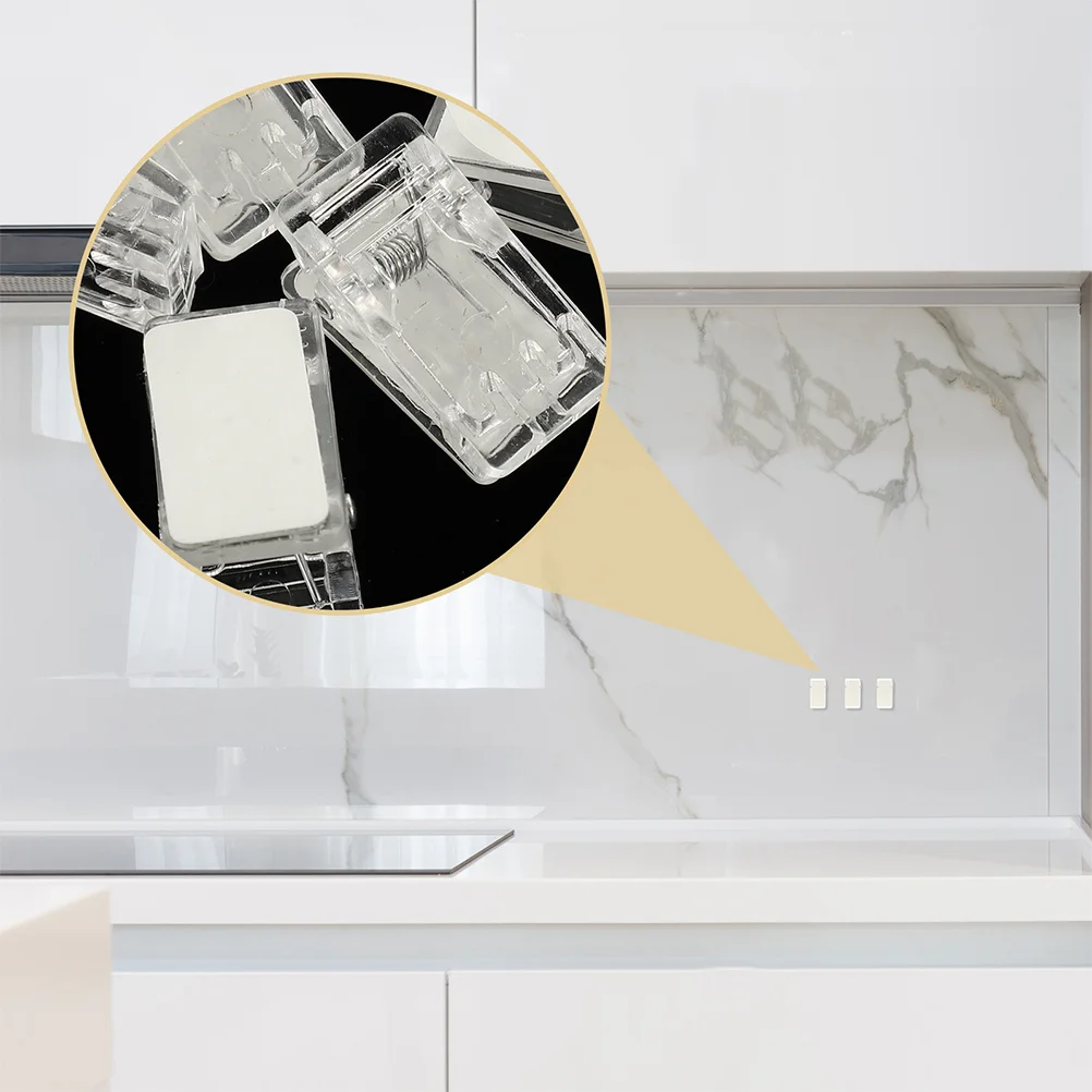 

60Pcs Transparent Id Badge Holder Self-Adhesive Clips for Name Badges Work Id Cards Sticky Spring Clip for Office School Event