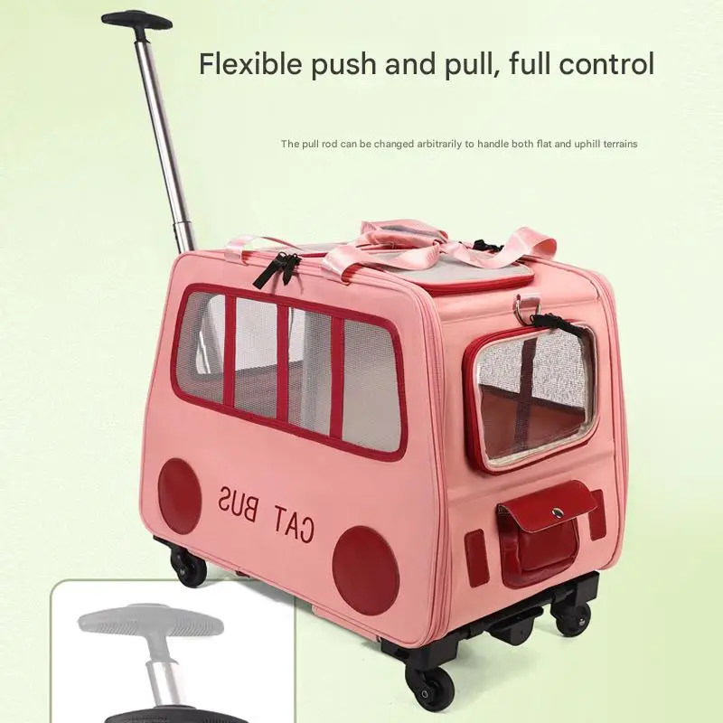 Poussette Portable pour animaux de compagnie, grande capacité, pour chiens, chariot de voyage respirant pour animaux de compagnie, fermeture à glissière, Style sac à dos, bagages sortants, 2025