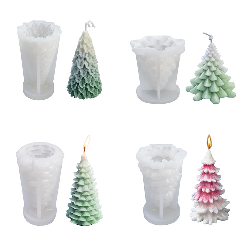 Christmas Tree Pine Cone Silicone Candle Soap Epoxy Resin Wax Mold Silicone Shapes Christmas Tree Mold For Candle Resin Soap