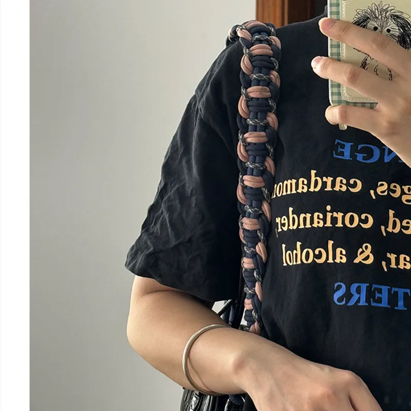 Strap for Handbags Handwoven Lanyard Contrasting Colors Bag Strap Luxury Telephone Shoulder Strap Underarm Bag Accessories