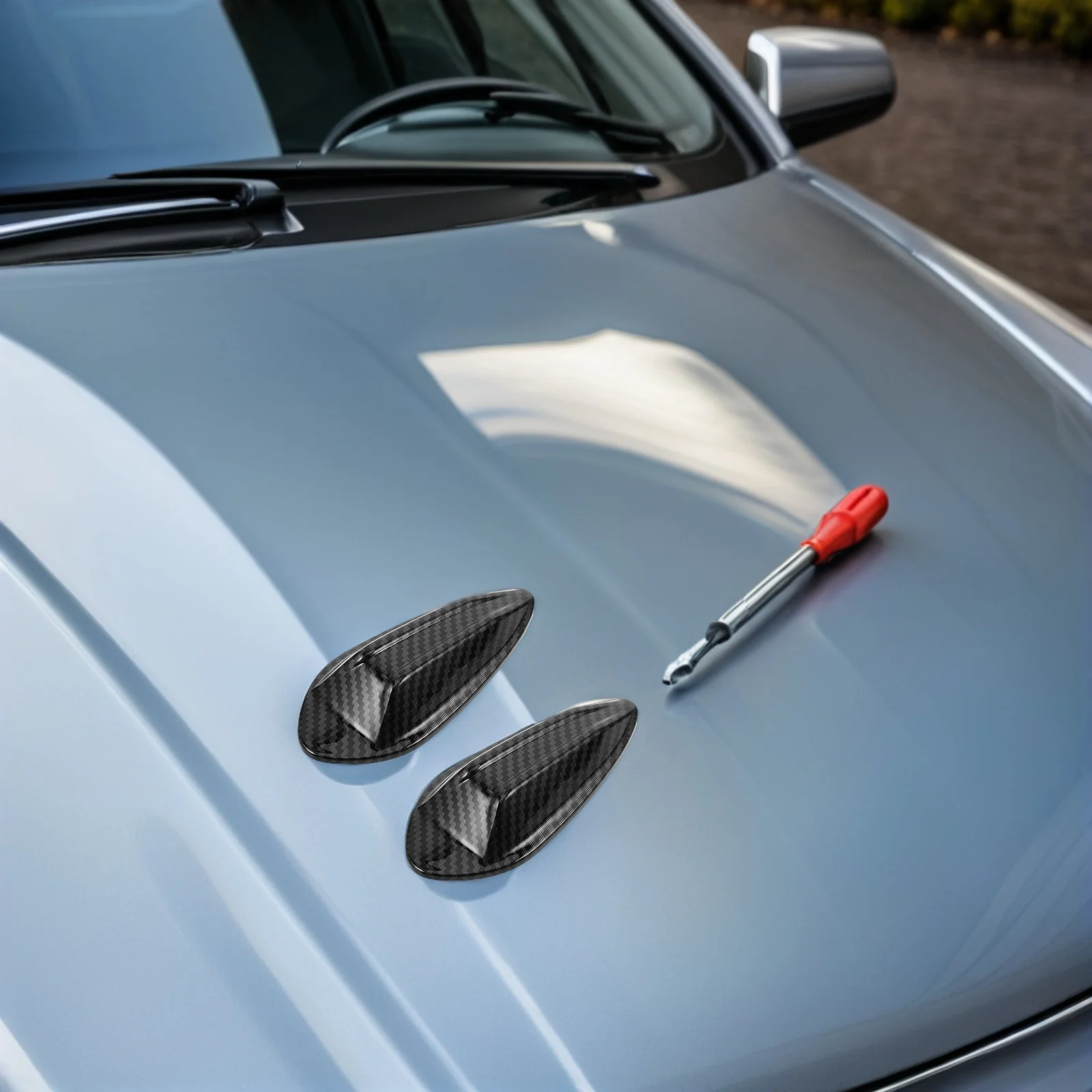 

4pcs Car Shark Fin Antenna Cover Black Universal Waterproof Exterior Roof Decoration Vehicle Antenna Protector For Cars Suvs