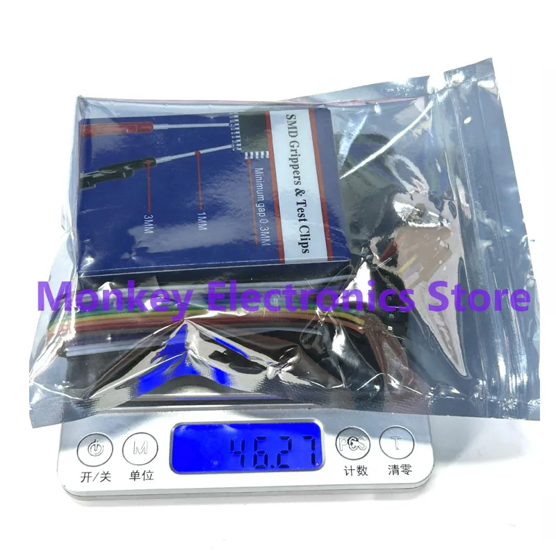 10pcs chip universal test hook bios burning clips solder-free dupont wire SDK08 double hook ic logic analyser clips