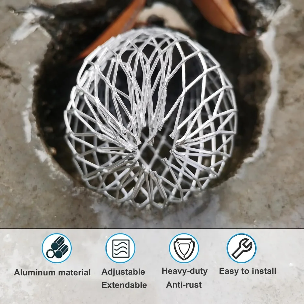 2/4/6 個側溝フィルテメッシュアルミ屋外葉破片泥側溝ガード排水ネットカバーアンチブロッキング側溝クリーニングツール