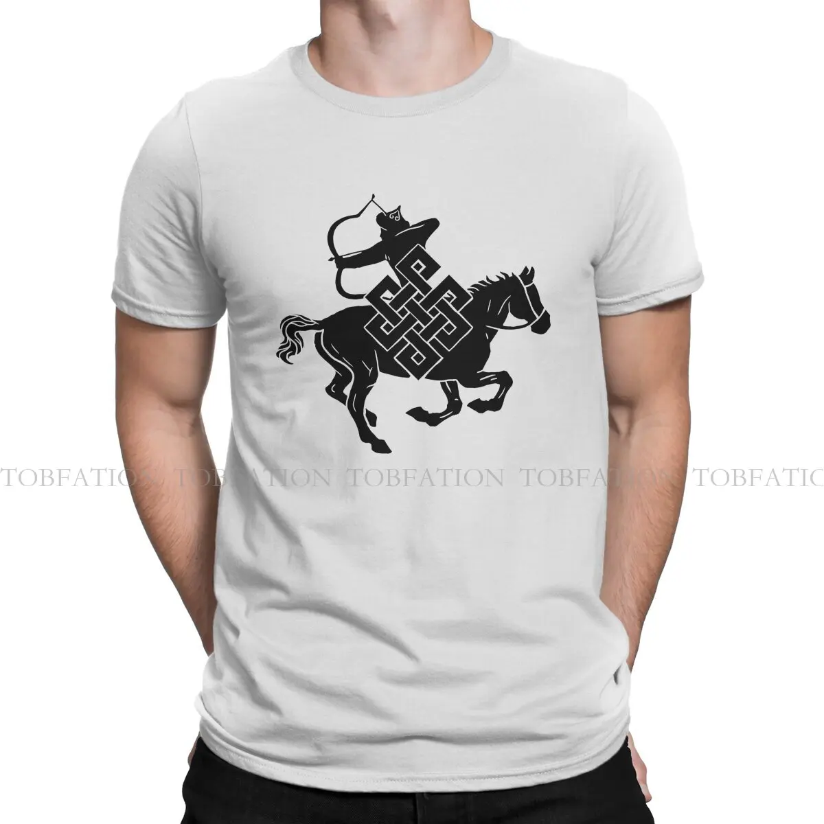 Archery Men's TShirt Mongolian Mounted Archer Endless Knot Fashion T Shirt 100% Cotton Graphic Sweatshirts Hipster