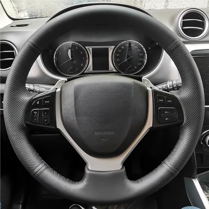 For 14-15 Suzuki Fronx hand-stitched steering wheel cover; 17 S-Cross 16-18 Vitara ultra-thin full wrap steering wheel cover