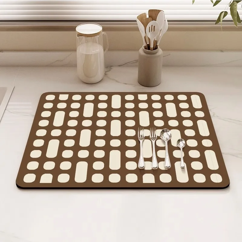 Europe Style Simple  Placemat Coffee Table Drying Pad Kitchen Absorbent Draining Mat Quick Dry Countertop Tableware Rubber Mat