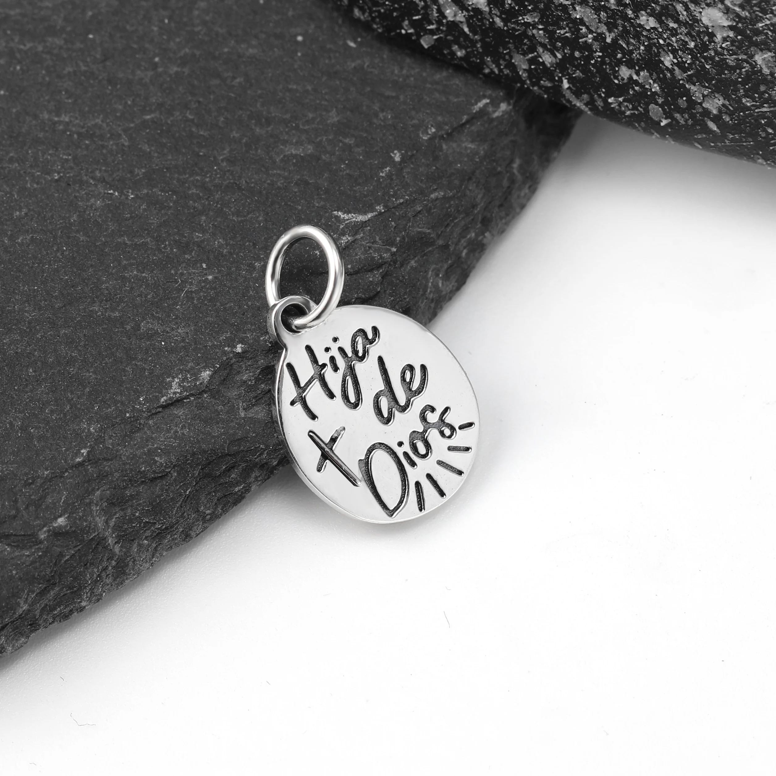 

DJ481 genuine 925 sterling silver fashionable classic letters Hello, God pendant DIY silver jewelry