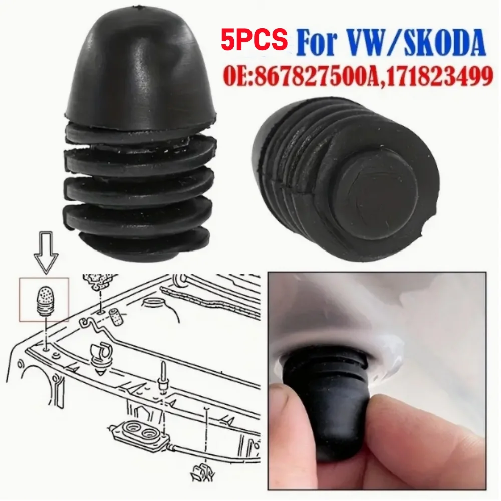 

5Pcs Hood Rubber Cushion Bumper-Bonnet Cushion Spin Hood Bumper Stops For Jetta Golf Passat CC 1998-2022 Auto Engine Parts