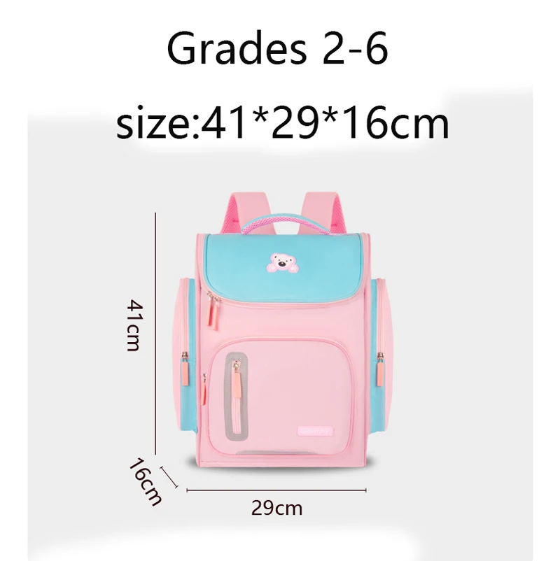 Kid Girl Backpack Bear Space Bag Children 3-16Year Pink Primary School Backpack for Girl Grades 2-6 Book Bag Mochila Big Bookbag