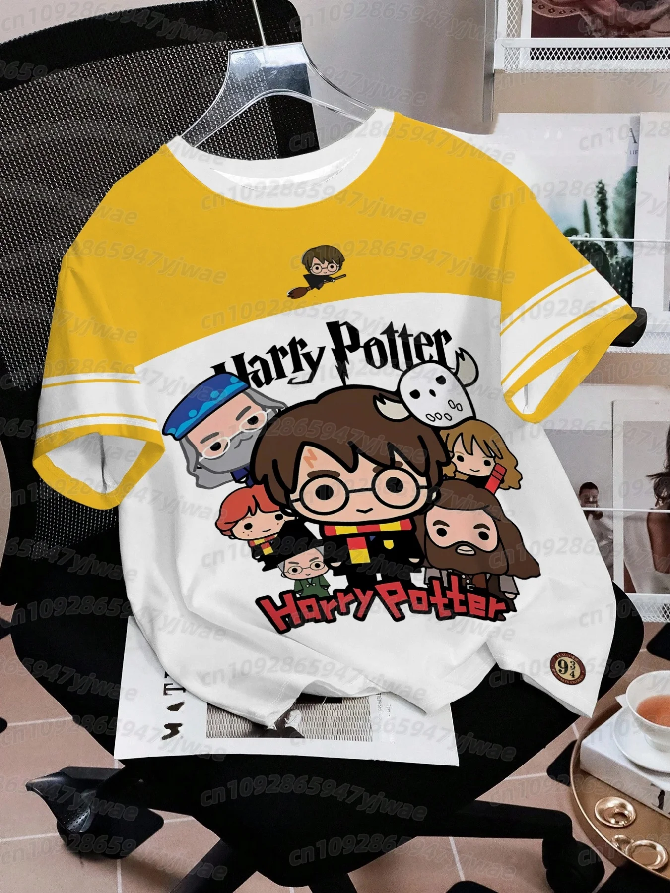 KID Harry Potter Cartoon Football Jersey Fasion Oversize Breathable Short Sleeved Tshirt Summer Women Men's women childT-Shirt view 3