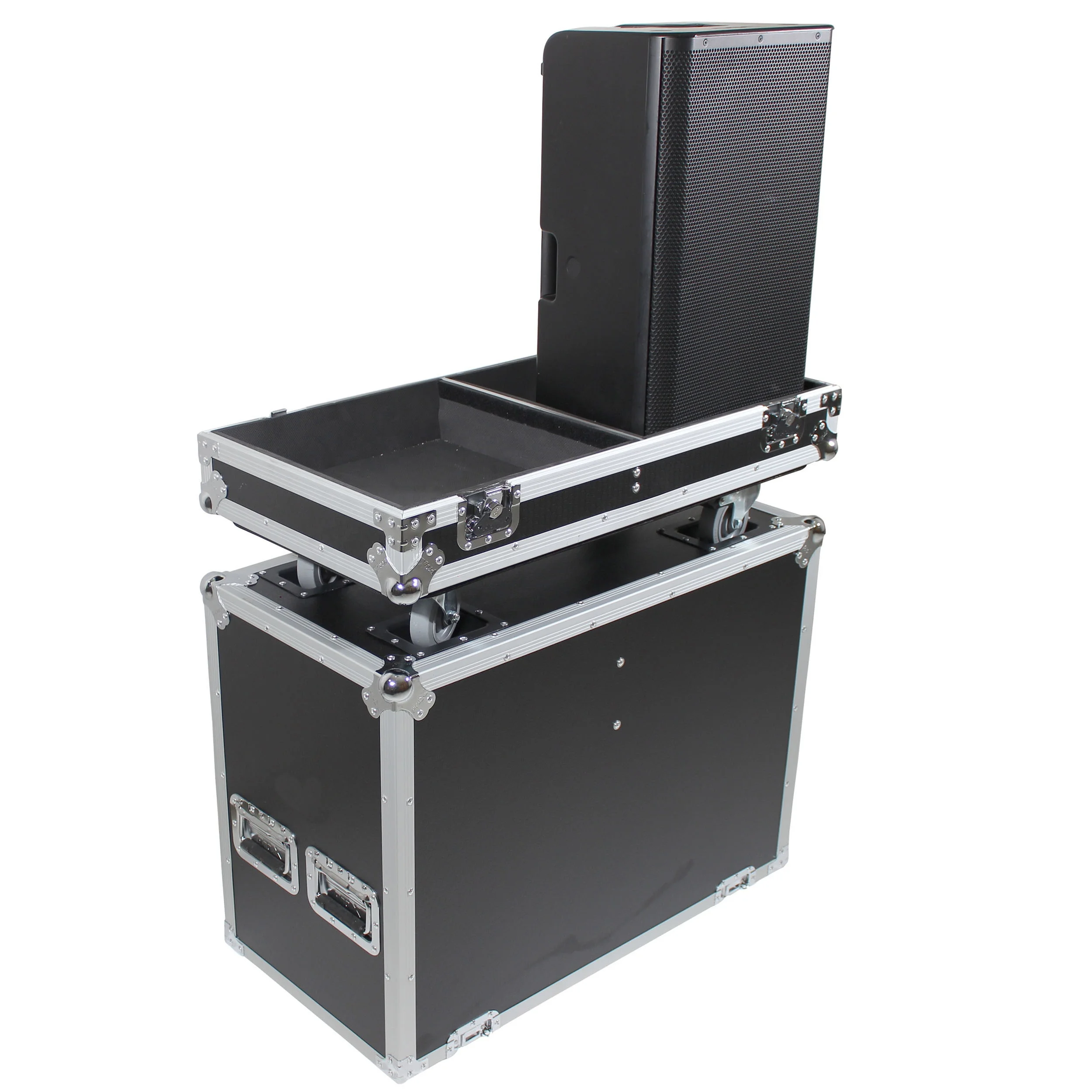 Qsc K12 Lautsprechergehäuse ATA Style Flight Case für 2x QSC K12 oder K12.2 Lautsprecher