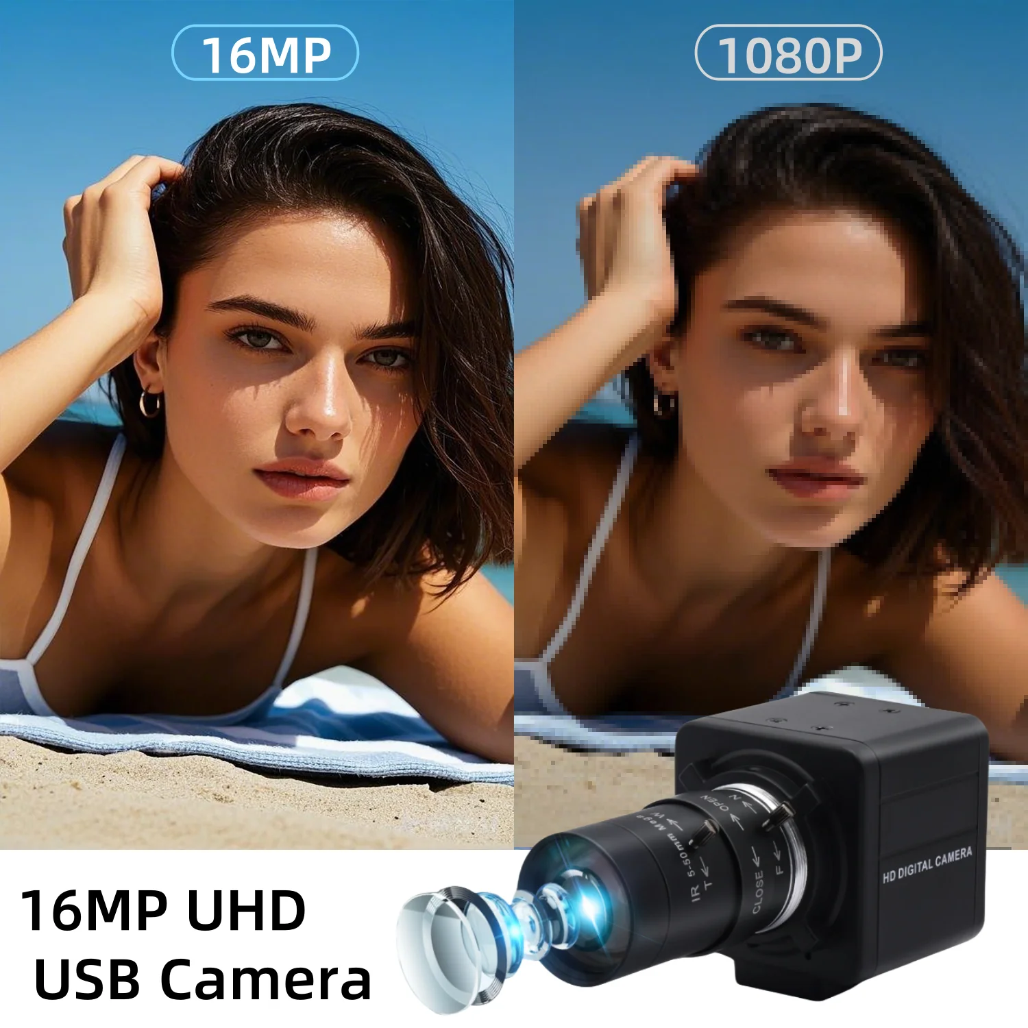 ELP 16MP USB Camera CMOS IMX298 10X Optical zoom Mini usb webcam for car monitor,Medical endoscope,Live Streaming