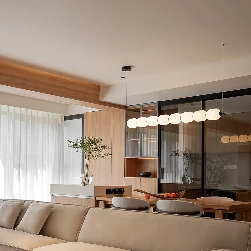 Nordic Designer Long Strip Chandelier Modern Creative for Restaurant Dining Table Living Room Hotel Bar Internet Gourd
