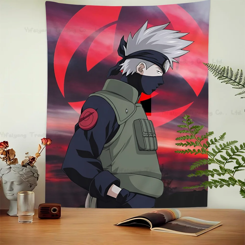 N-Naruto Hatake Kakashi Cartoon Tapestry Art Science Fiction Room Home Decor Wall Hanging Sheets