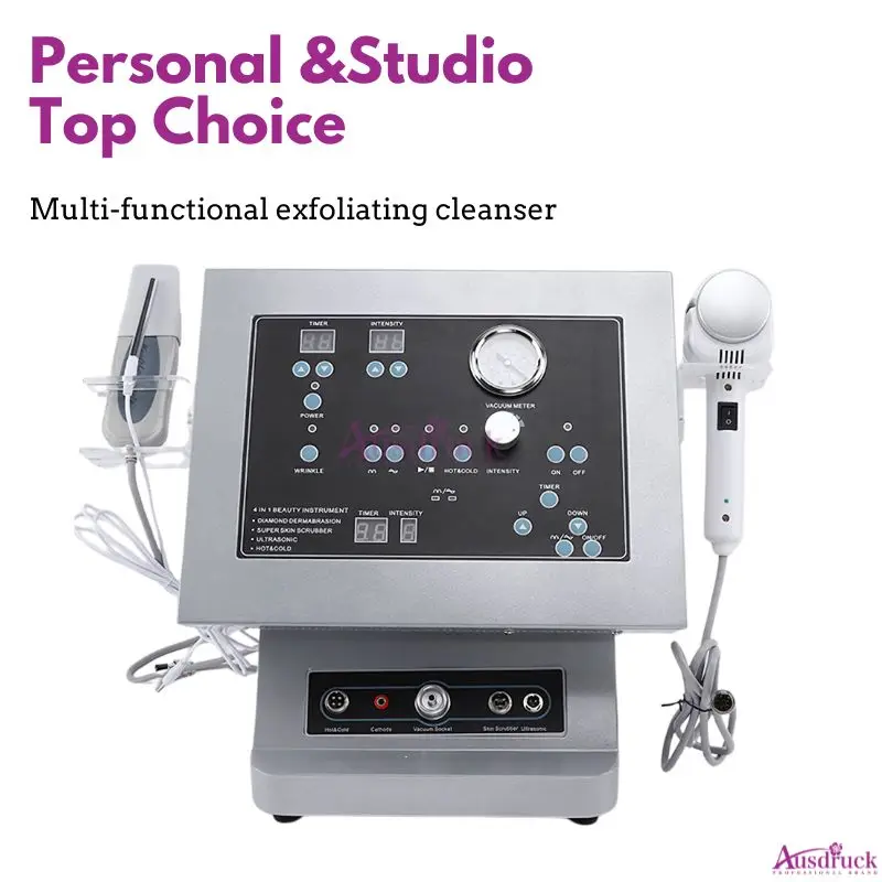 Professional Facial Toning Device 4 Modes Ultrasonic Skin Scrubber Hot Cold Therapy Lifting Massager Deep Clean Anti Aging Tool