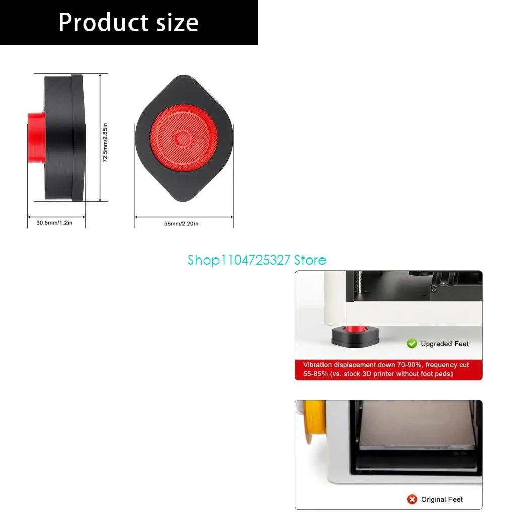 D8KF 4Pcs Anti Vibrating Feet Foot Antislip Pad Dampening Pad Replacement for U1 3D Printer Replacement Accessories