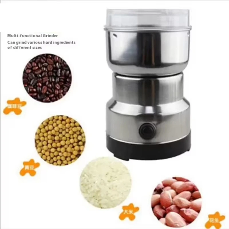 

Stainless Electric Grinder Eight Page Blade Electric Fast Grinding Multifunction Smash Machine Rice Beans Blender (AU)