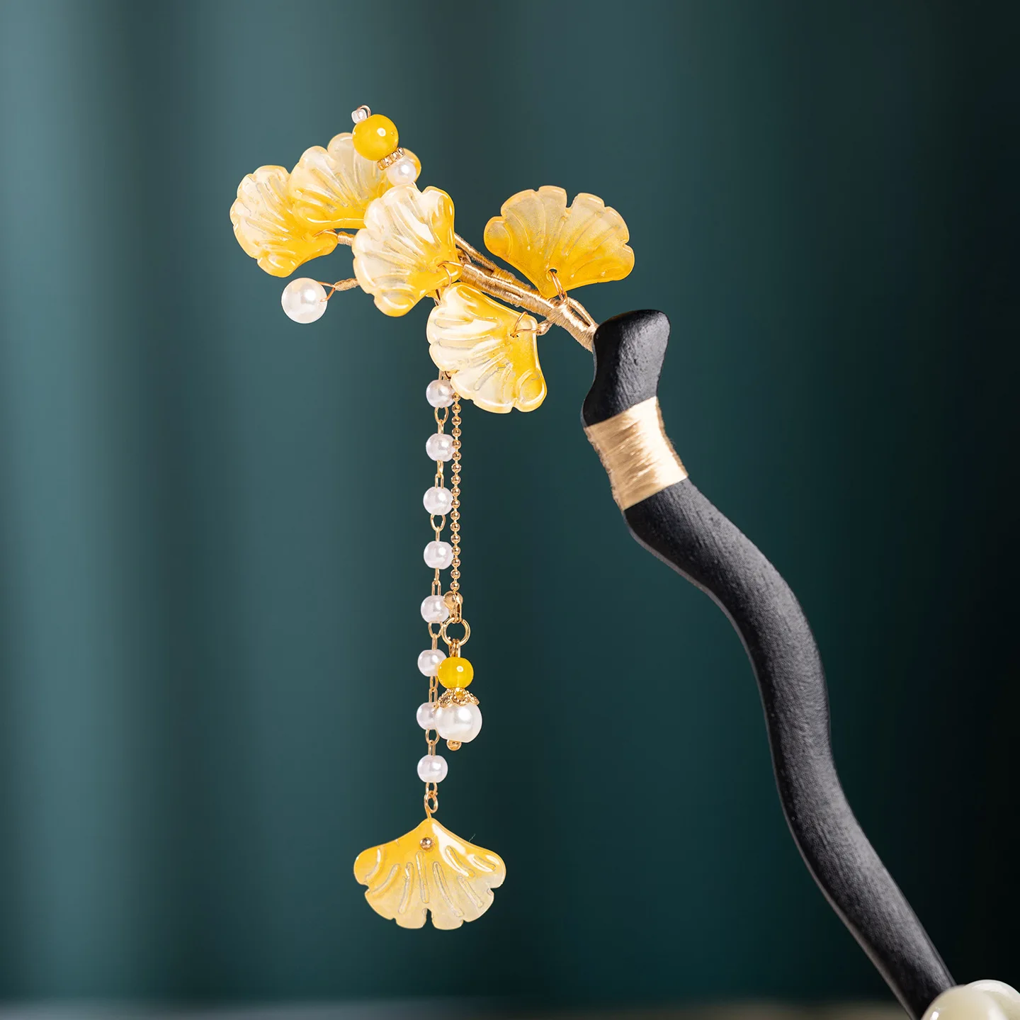 

Заколка для волос в китайском стиле для женщин, классическая заколка для волос с бахромой из искусственного жемчуга, винтажная заколка с цветком, головной убор ханьфу, украшения для волос