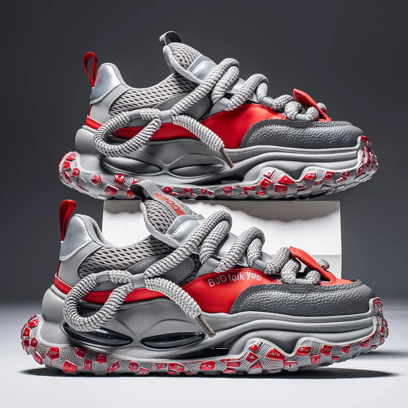 

Мужские кроссовки на платформе, весна-лето, спортивная обувь с дышащей сеткой, мужские повседневные баскетбольные кроссовки для папы, кроссовки Tenis Masculino