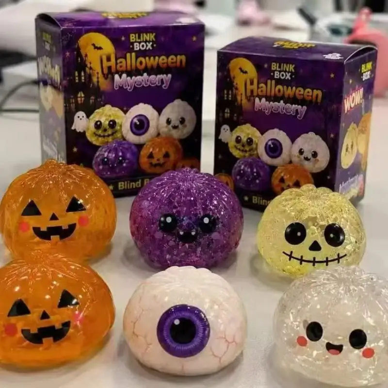 Halloween Ghost Dumpling Squeeze  Slow Rising Stress Relief Fidget Toy for Party Bag Fillers Small Gifts