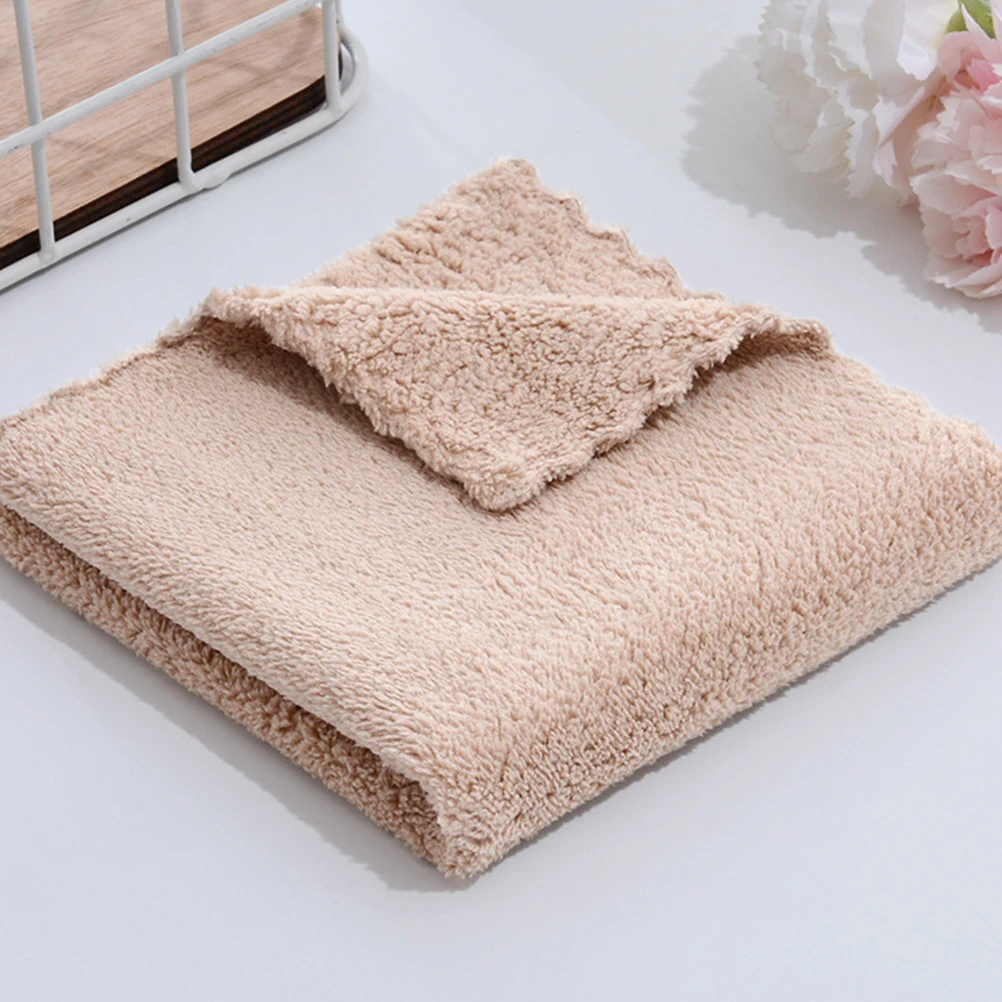 

8pcs Coral Fleece Hand Towel Face Washing Kerchief Dishes Wipe Solid -Friendly Skin-Friendly Absorbent Travel Home