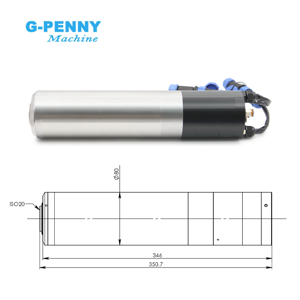 G-Penny 2.2kw Water Cooled Spindle ATC Auto Tool Change Spindle Motor 110v/220v/380v 24000rpm 400/800Hz 4 Pole IS020-15°