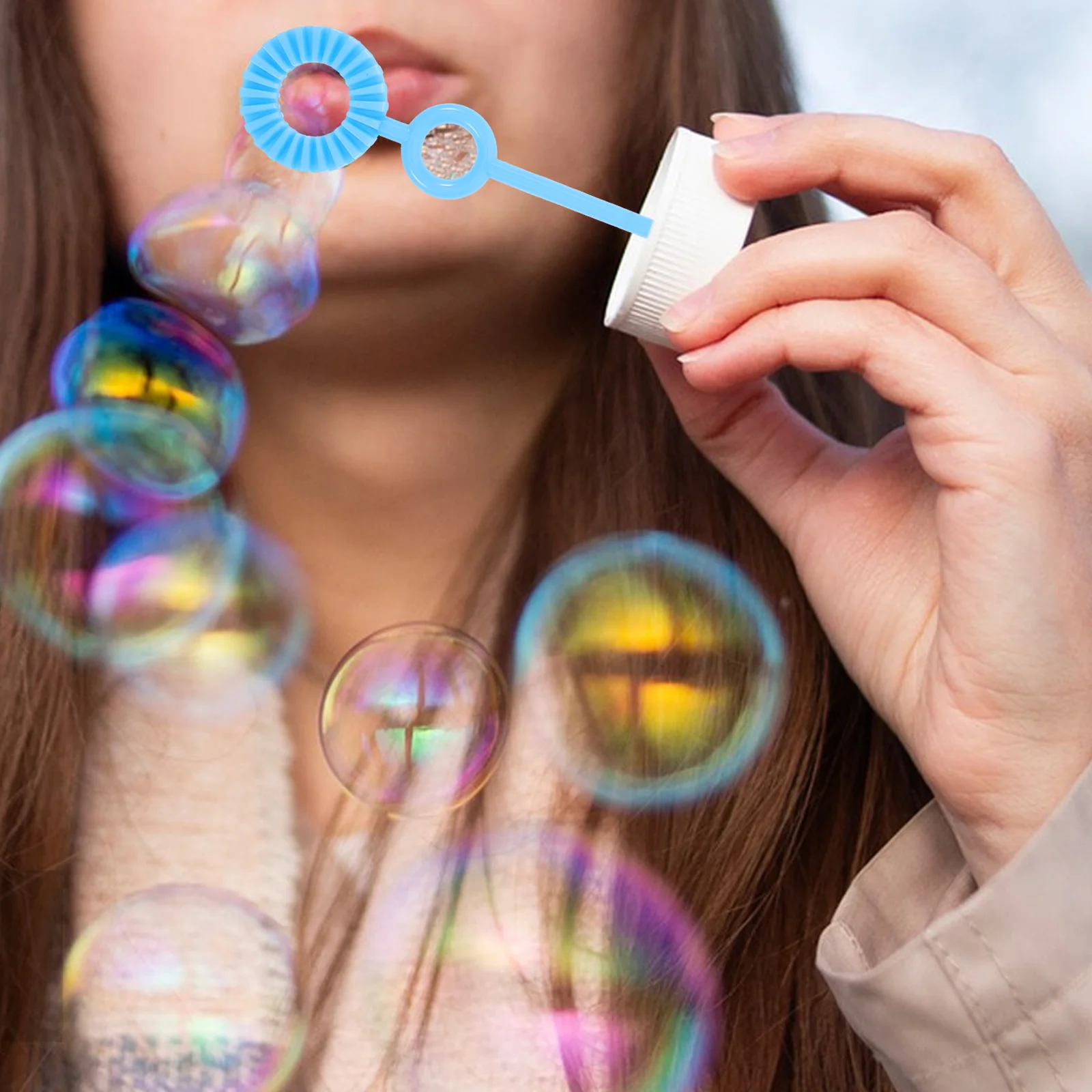 120Pcs Bubble Wand Easy Use Lightweight Outdoor Celebration Bubble Maker Set for Parties Family Gatherings Children Toy