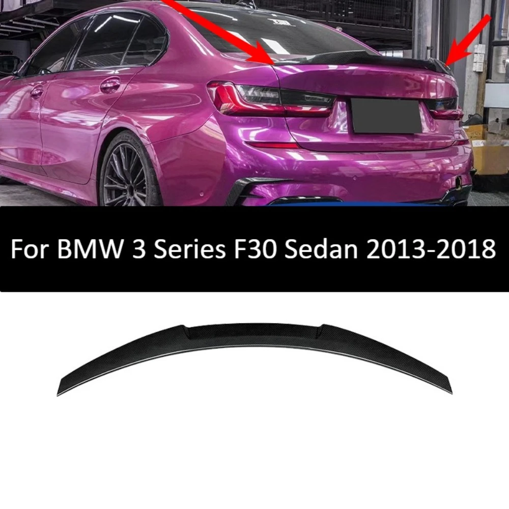 Rear Trunk Spoiler For BMW 3 Series F30 Sedan 2013-2018 M4 Style Gloss Black Blow Molded ABS Adhesive Exterior Styling Accessory