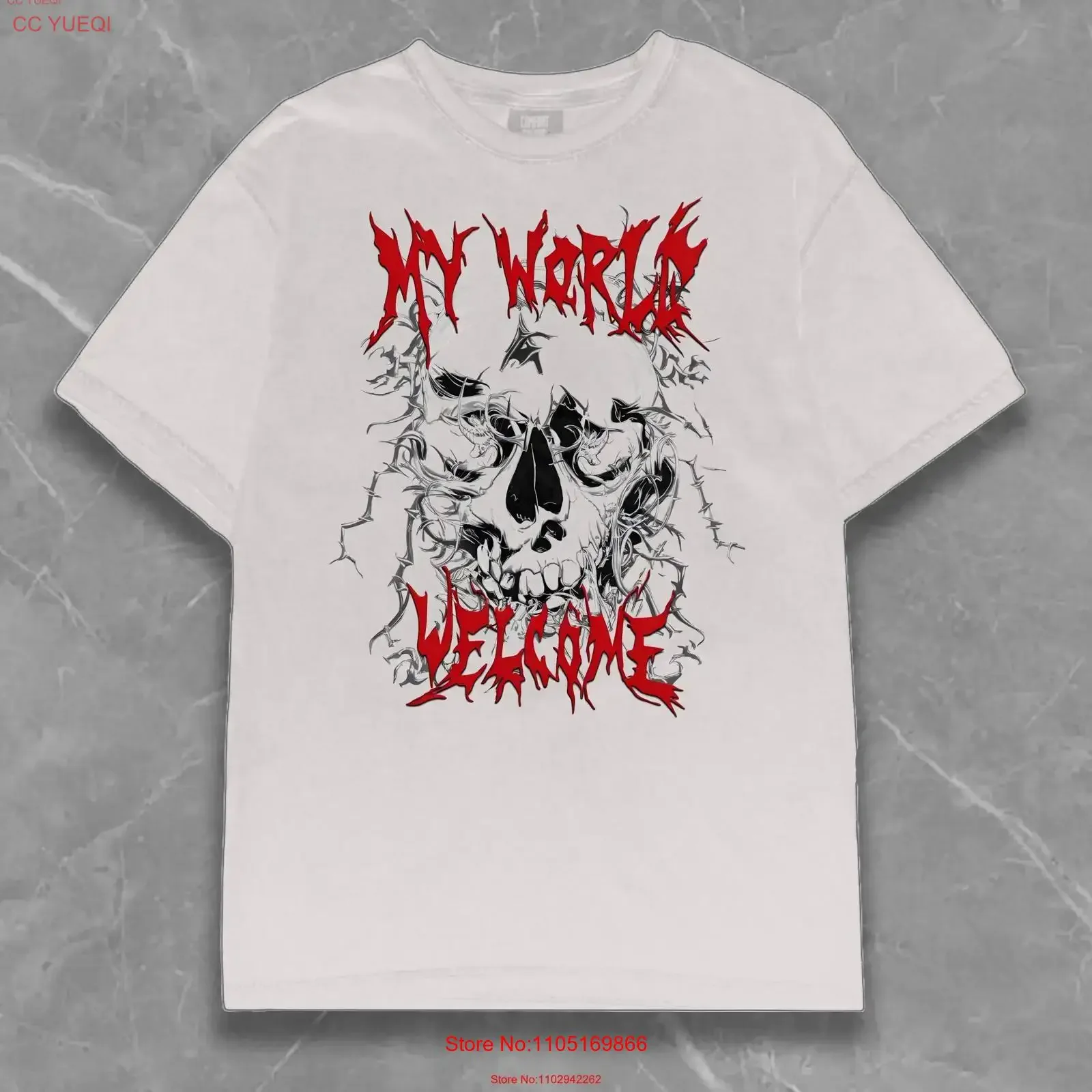 Trendy Skull T Shirt Y2K Streetwear Fashion Vamp Retro Opium Unique Art Aesthetic Style Vintage Grunge vintage Washed Soft