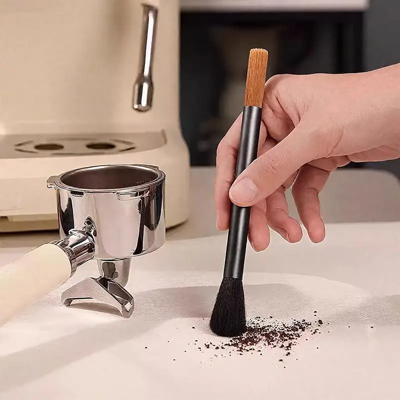 Double Head Coffee Cleaning Brush Soft Flexible Bristles Multi-Function Coffee Equipment Cleaner for Coffee Enthusiasts Gift