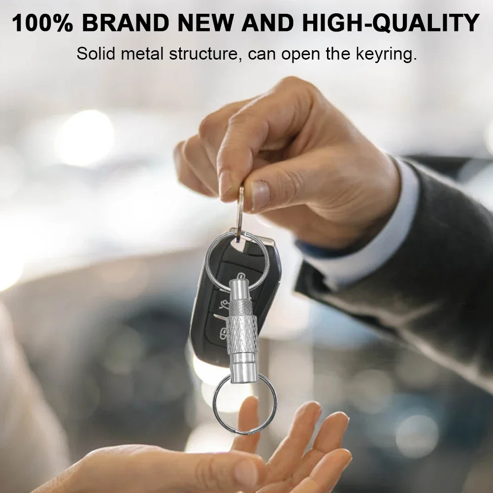 1-2PCS Aluminum Alloy Quick Release Swivel Keychain Mini Rotary Buckle Detachable Pull Apart Keyring EDC Tool Quick Release