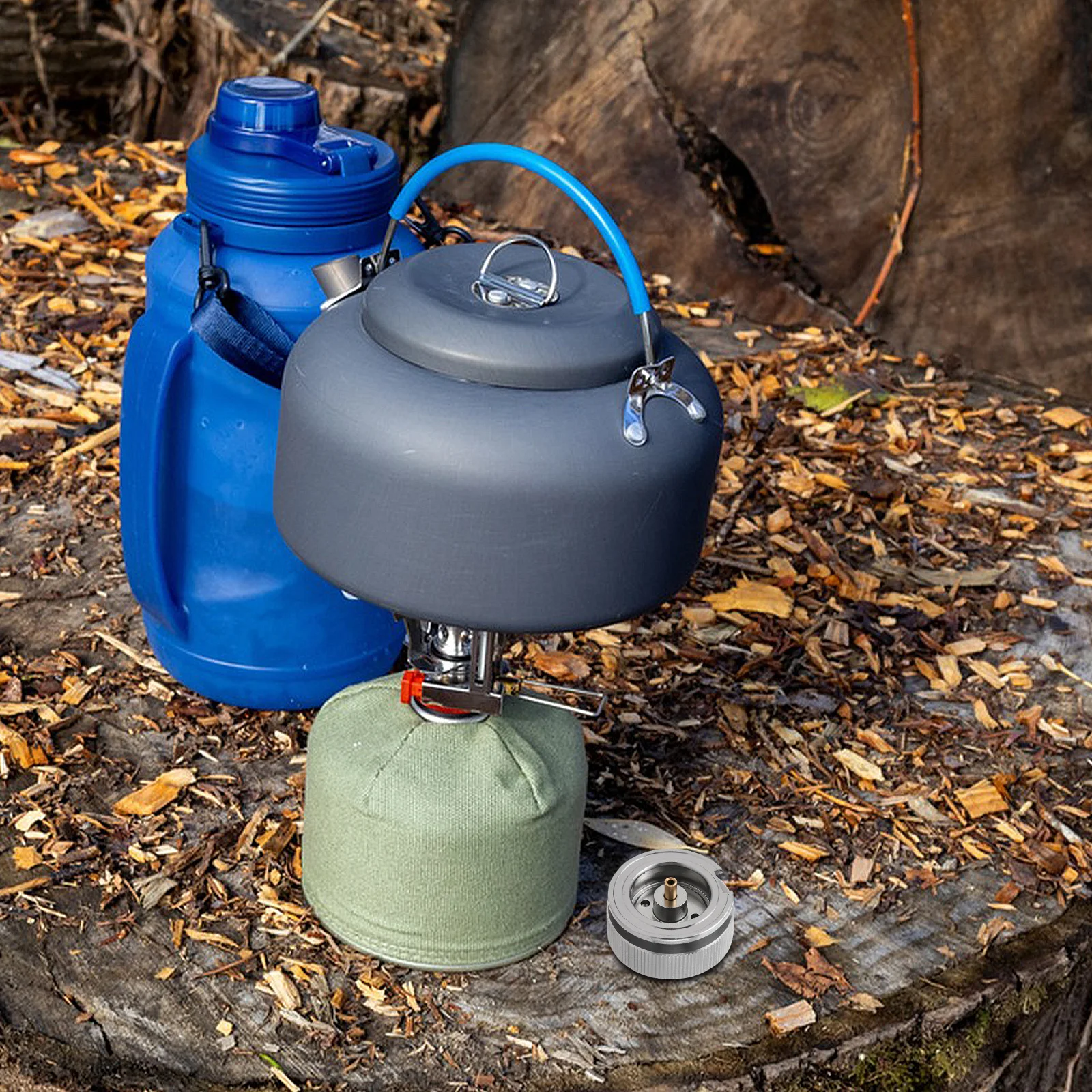 

Camping Gas Stove Adapter Reliable Threaded Connection for Outdoor Flat Canister Versatile Durable Conversion Head