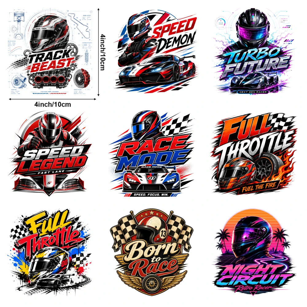 9 Pcs Night Circuit Speed Legend Full Throttle Race Mode Track Beast Speed Demon Turbo Future Full Throttle