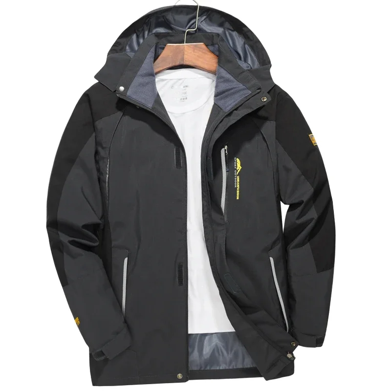 Winter Outdoor Men's Waterproof Hiking Jacket Large Size Windproof Windbreaker Camping Hunting Running Trekking Fishing Coat Men