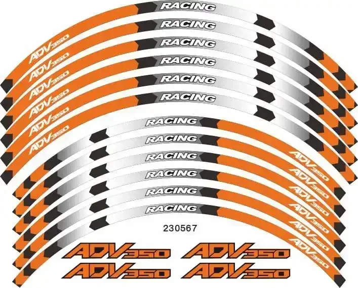 Autocollant de décoration de roue de contour de pièces de moto, autocollant pour HONDA ADV350, 6