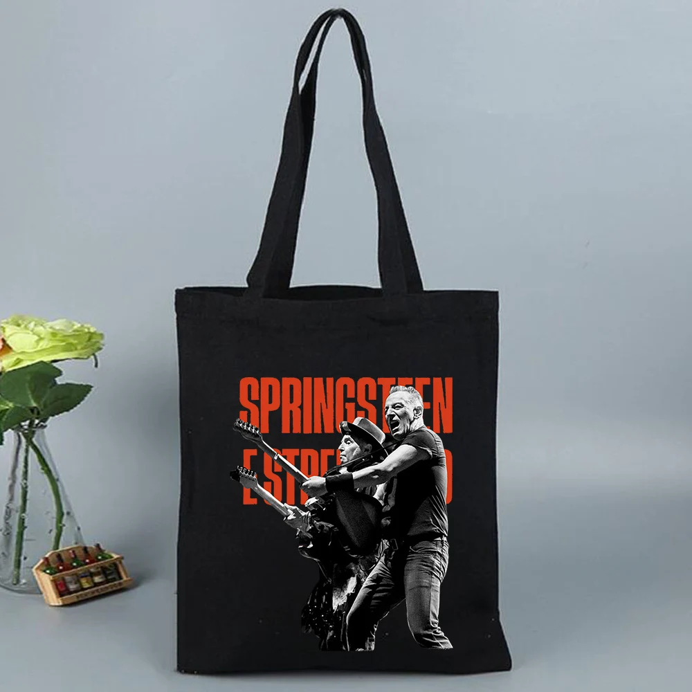 Bruce Springsteen and E Street Handbags Large Shoulder Handbag Fabric Canvas Bag for Market Shopping Girls Shopping Bags