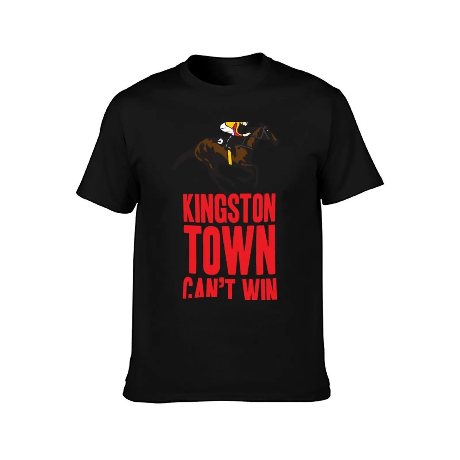 Kingston Town Can't Win T-Shirt, Summer Casual Cotton Tee, Oversized Streetwear Tops, Vintage Graphic Print, Unisex Men Women
