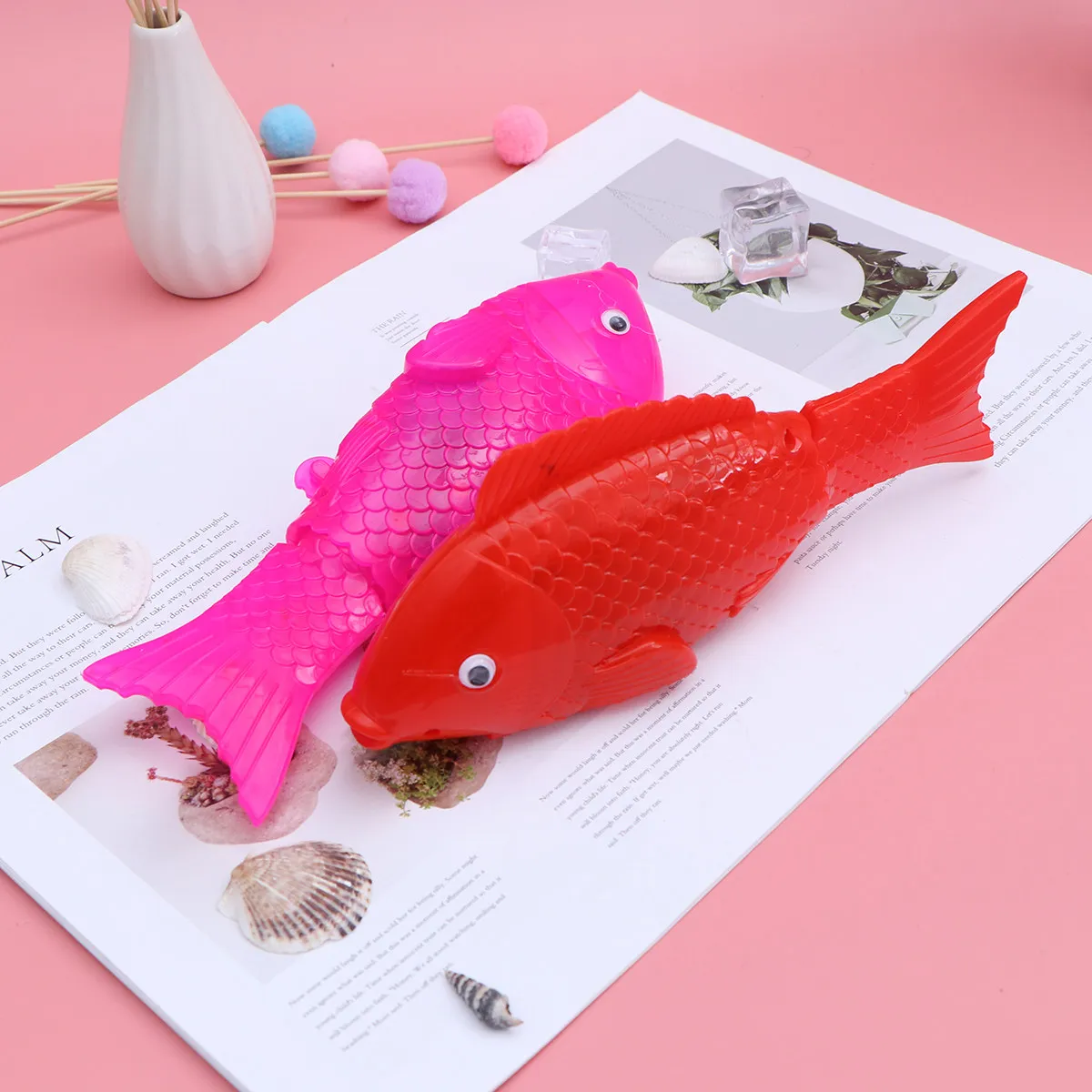 

2Pcs Glowing Music Rocking Fish Educational Swing Light Up Baby Crawling Motor Skills Training Kids Swinging Fish