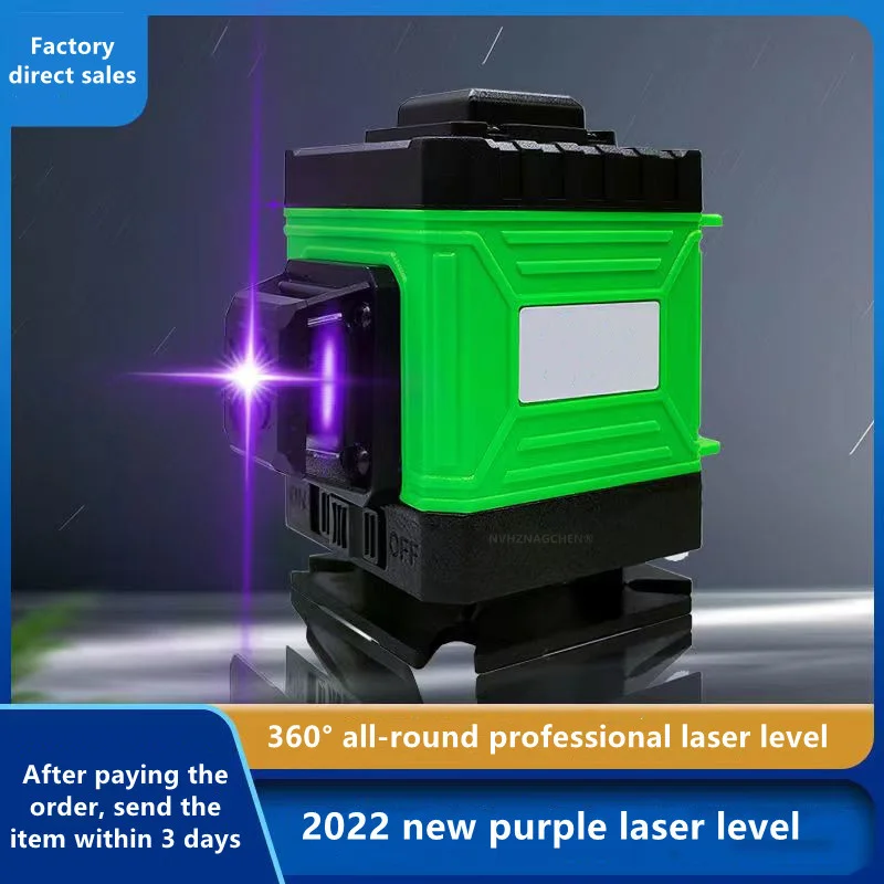 

Laser Level 16 Lines 4D Powerful Purple Light Beam 360° Self-Leveling Horizontal Vertical for Diy Construction Decorate Tools