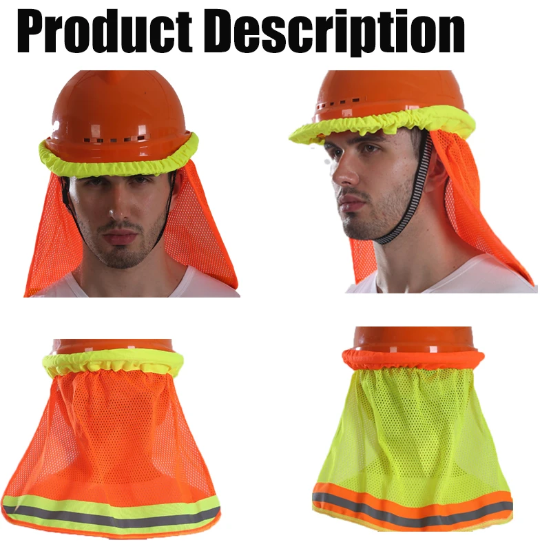 

Sun Protection Reflective Stripe Neck Shield Safety Hard Hat Cap Sun Shade Workplace Safety Summer High Temperature Sunshade