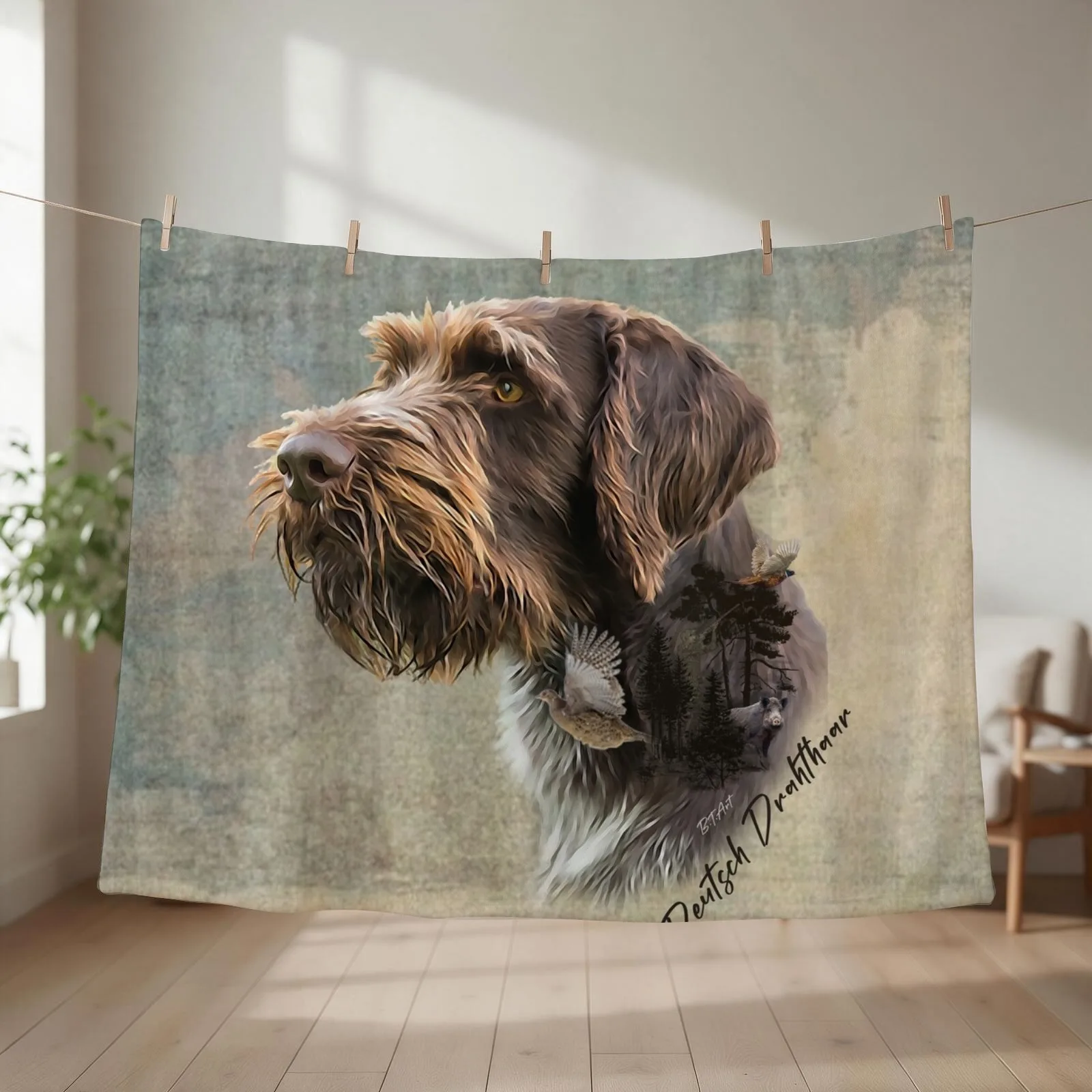 Wirehaired Pointing Griffon Throw Blanket couch cozy soft plush fuzzy picnic outdoor blanket