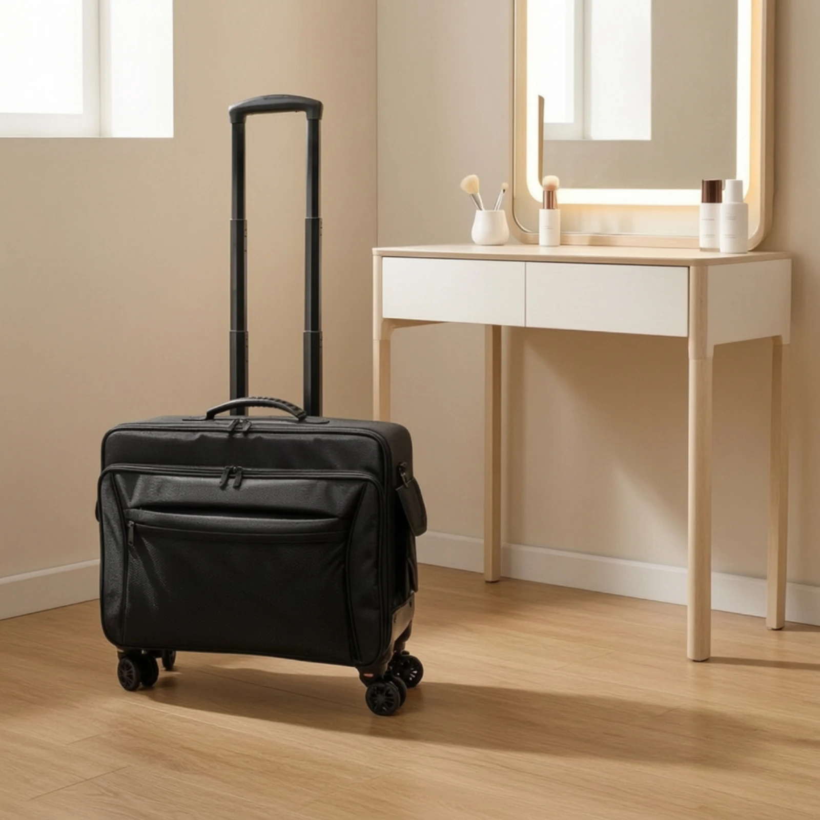 

Rolling Makeup Case Wheeled Makeup Case with Wheels Cosmetic Trolley with Wheels Portable Carry-on for Beauticians, Weddings