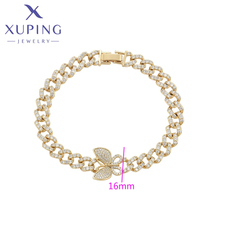 Xuping Jewelry New Arrival  Exquisite 18.8cm Elegant  Women's Bracelet of Light Gold Color Birthday Christmas Gifts X000792850