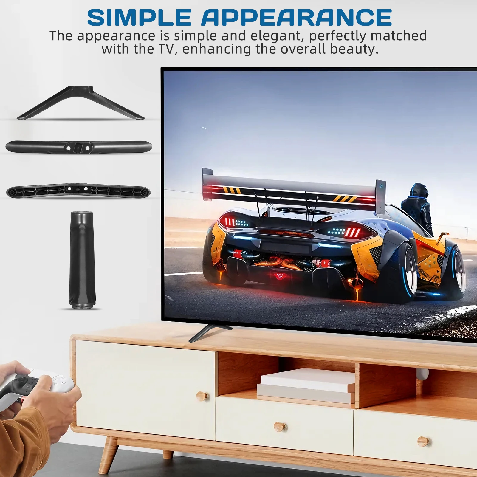 

Universal Stand Legs With Screws Base Stand Legs Replacement Smart TVs Tabletop Base Pedestal Mount Leg For Living Room